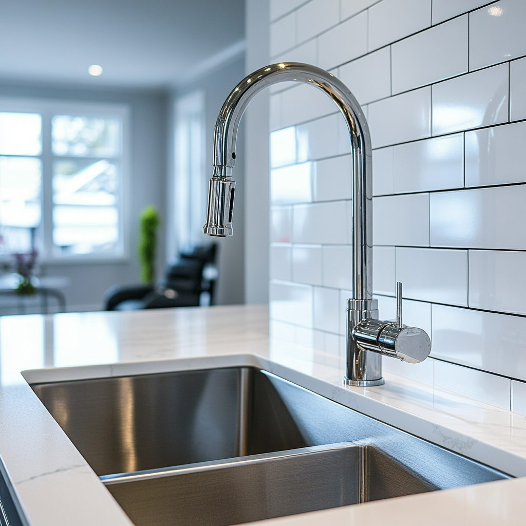 Modern plumbing installation in a newly constructed home